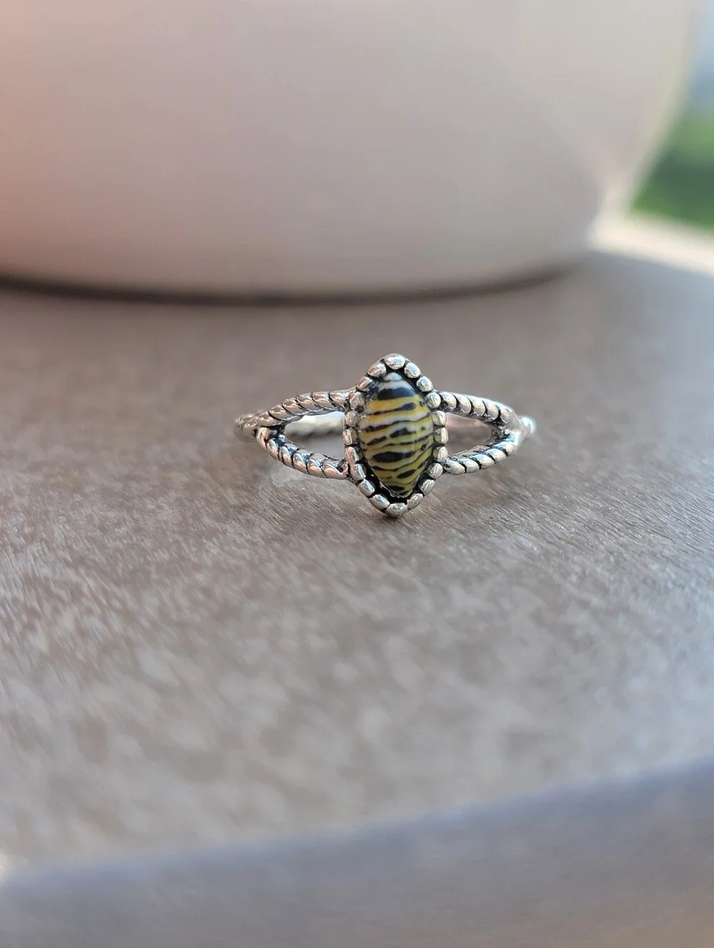 Tiger Eye Style Ring Size 7